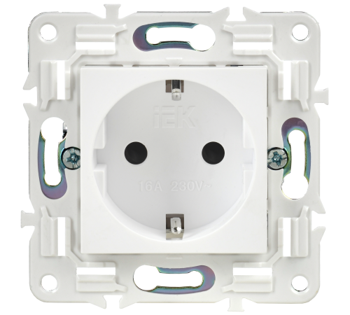 SKANDY Розетка с заземлением с защитными шторками 16А SK-R04W арктический белый IEK
