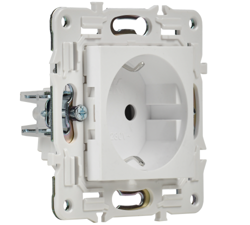 SKANDY Розетка с заземлением с защитными шторками 16А SK-R04W арктический белый IEK