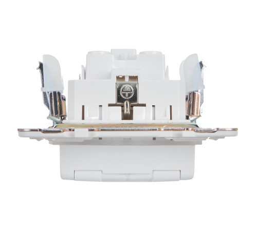 SKANDY Розетка 1-местная с заземлением с защитными шторками и крышкой 16А IP44 SK-R11W арктический белый IEK