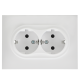 SKANDY Розетка 2-местная с заземлением с защитными шторками 16А в сборе SK-R07W арктический белый IEK