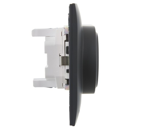 SKANDY Розетка 2-местная с заземлением с защитными шторками 16А в сборе SK-R07G графит IEK