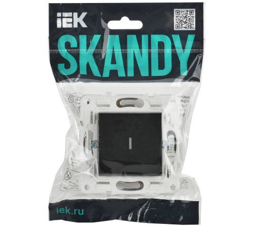 SKANDY Выключатель 1-клавишный проходной с индикацией 10А SK-V08Bl черный IEK SKANDY Выключатель 1-клавишный проходной с индикацией 10А SK-V08Bl черный IEK