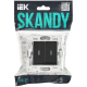 SKANDY Выключатель 2-клавишный проходной с индикацией 10А SK-V10Bl черный IEK