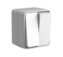 AtlasDesign PROFI IP54 открытой установки 2-клавишный выключатель 10 АХ, серый