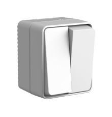 AtlasDesign PROFI IP54 открытой установки 2-клавишный выключатель 10 АХ, серый
