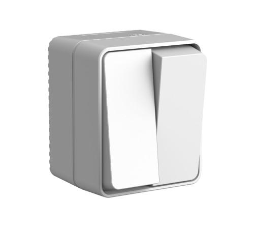 AtlasDesign PROFI IP54 открытой установки 2-клавишный выключатель 10 АХ, серый