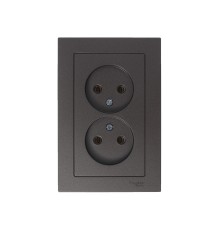 Systeme electric ATN000620 ATLASDESIGN РОЗЕТКА двойная без заземления,16А, в сборе, МОККО