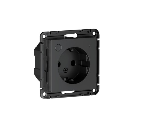ATLASDESIGN SMART РОЗЕТКА с заземл., со шт., Zigbee, L+N, 16А, мех., КАРБОН