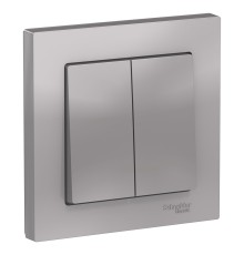 Systeme electric ATN000352 ATLASDESIGN 2-клавишный ВЫКЛЮЧАТЕЛЬ, сх.5, 10АХ, в сборе, АЛЮМИНИЙ