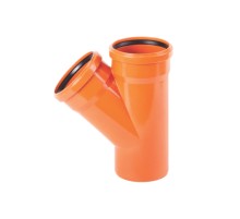 Тройник  наружной канализации 110x110 мм. 45 градусов