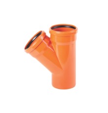 Тройник  наружной канализации 110x110 мм. 45 градусов