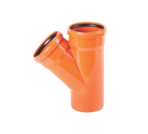 Тройник  наружной канализации 110x110 мм. 45 градусов