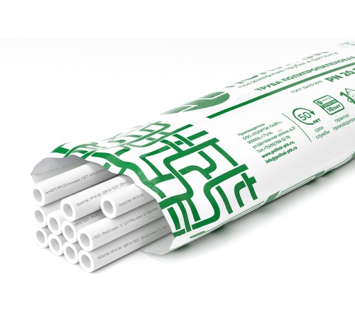 Труба полипропиленовая 25x4.2 SDR 6 PN 20 PPR белая, хлыст 4м