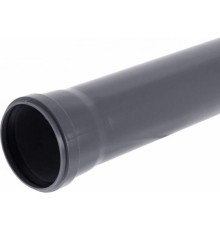 Труба канализационная 50x2000 мм, толщина 1.8, PP однораструбная, серая