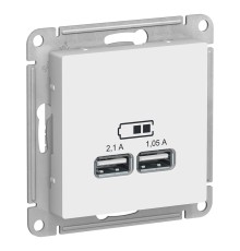 Systeme electric ATN000133 ATLASDESIGN USB РОЗЕТКА, 5В, 1 порт x 2,1 А, 2 порта х 1,05 А, механизм, БЕЛЫЙ