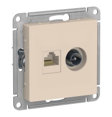 Systeme electric ATN000289 ATLASDESIGN РОЗЕТКА двойная комп+ТВ, RJ45+TV, кат.5E, механизм, БЕЖЕВЫЙ