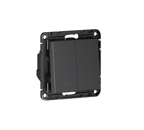 ATLASDESIGN SMART 2-кл. ВЫКЛЮЧАТЕЛЬ с подсв., Zigbee, сх.5, L+N, 10А, мех., КАРБОН