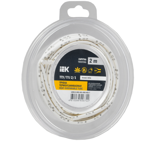 Трубка термоусадочная ТТУ нг-LS 2/1 белая (2м/упак) IEK