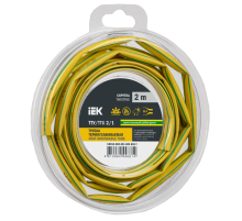 Трубка термоусадочная ТТУ нг-LS 2/1 желто-зеленая (2м/упак) IEK