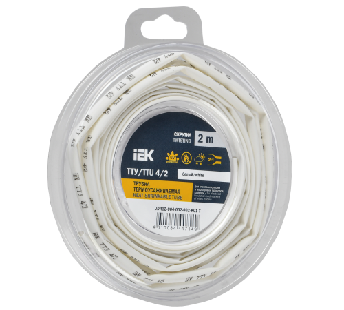 Трубка термоусадочная ТТУ нг-LS 4/2 белая (2м/упак) IEK