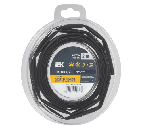 Трубка термоусадочная ТТУ нг-LS 4/2 черная (2м/упак) IEK