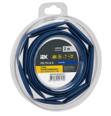 Трубка термоусадочная ТТУ нг-LS 4/2 синяя (2м/упак) IEK