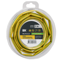 Трубка термоусадочная ТТУ нг-LS 4/2 желто-зеленая (2м/упак) IEK