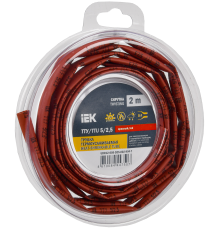 Трубка термоусадочная ТТУ нг-LS 5/2,5 красная (2м/упак) IEK