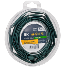 Трубка термоусадочная ТТУ нг-LS 5/2,5 зеленая (2м/упак) IEK