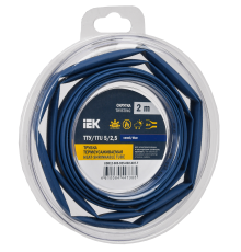 Трубка термоусадочная ТТУ нг-LS 5/2,5 синяя (2м/упак) IEK