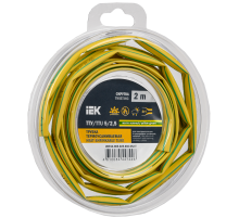 Трубка термоусадочная ТТУ нг-LS 5/2,5 желто-зеленая (2м/упак) IEK