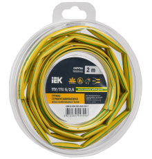 Трубка термоусадочная ТТУ нг-LS 5/2,5 желто-зеленая (2м/упак) IEK