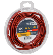 Трубка термоусадочная ТТУ нг-LS 6/3 красная (2м/упак) IEK