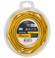 Трубка термоусадочная ТТУ нг-LS 6/3 желтая (2м/упак) IEK