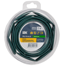 Трубка термоусадочная ТТУ нг-LS 6/3 зеленая (2м/упак) IEK