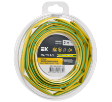 Трубка термоусадочная ТТУ нг-LS 6/3 желто-зеленая (2м/упак) IEK