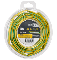 Трубка термоусадочная ТТУ нг-LS 6/3 желто-зеленая (2м/упак) IEK