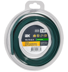 Трубка термоусадочная ТТУ нг-LS 8/4 зеленая (2м/упак) IEK