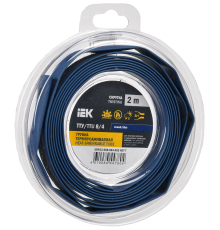 Трубка термоусадочная ТТУ нг-LS 8/4 синяя (2м/упак) IEK