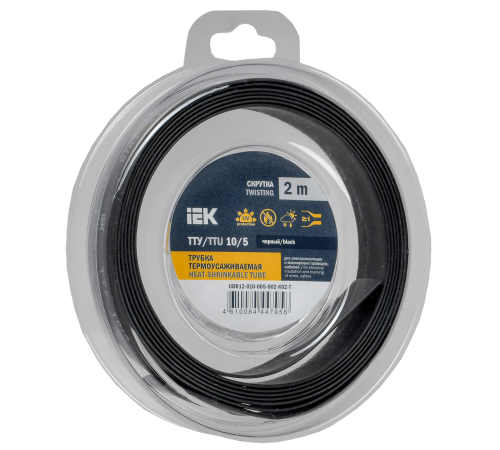 Трубка термоусадочная ТТУ нг-LS 10/5 черная (2м/упак) IEK
