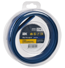 Трубка термоусадочная ТТУ нг-LS 12/6 синяя (2м/упак) IEK