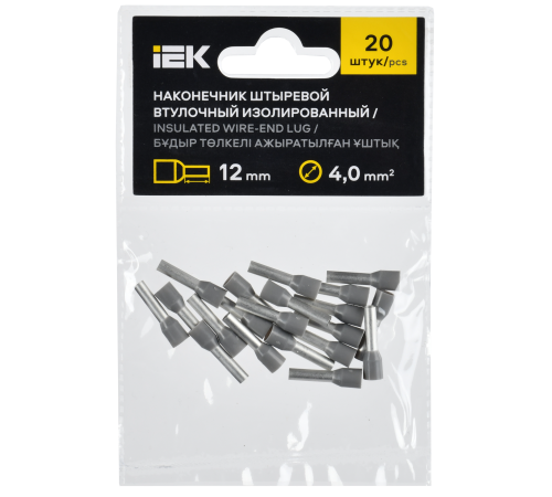 Наконечник НШВИ 4,0-12 серый (20шт/упак) IEK