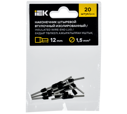 Наконечник НШВИ 1,5-12 черный (20шт/упак) IEK