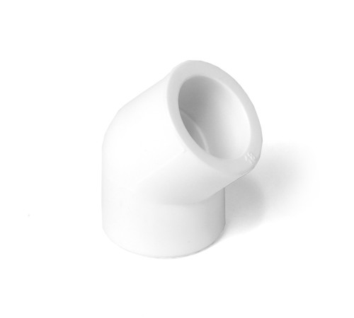 Угольник 63 45 град., полипропиленовый, белый