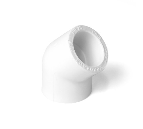 Угольник 63 45 град., полипропиленовый, белый