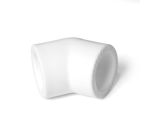 Угольник 63 45 град., полипропиленовый, белый