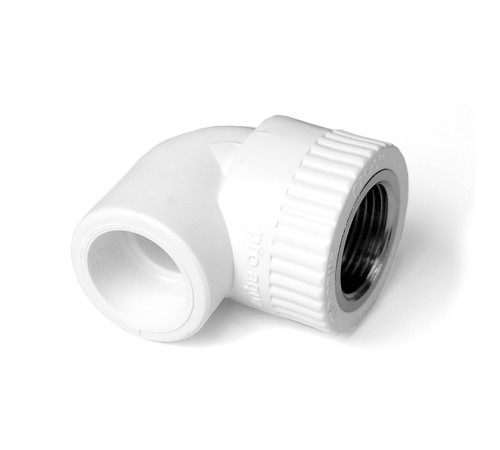 Угольник 20x1/2'ВР комбинированный, полипропиленовый, белый