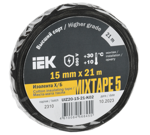 MIXTAPE 5 Изолента Х/Б 15мм 21м IEK MIXTAPE 5 Изолента Х/Б 15мм 21м IEK