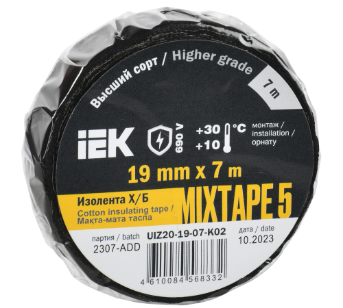 MIXTAPE 5 Изолента Х/Б 19мм 7м IEK MIXTAPE 5 Изолента Х/Б 19мм 7м IEK