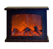 Фонарь светодиодный Камин на батарейках 3АА (не в/к) ULD-L2821-005/DNB/RED BROWN FIREPLACE 28х21см 5 светодиодов Эффект пламени Корпус коричневый
